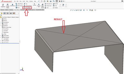 how to cross break sheet metal|solidworks sheet metal cross break.